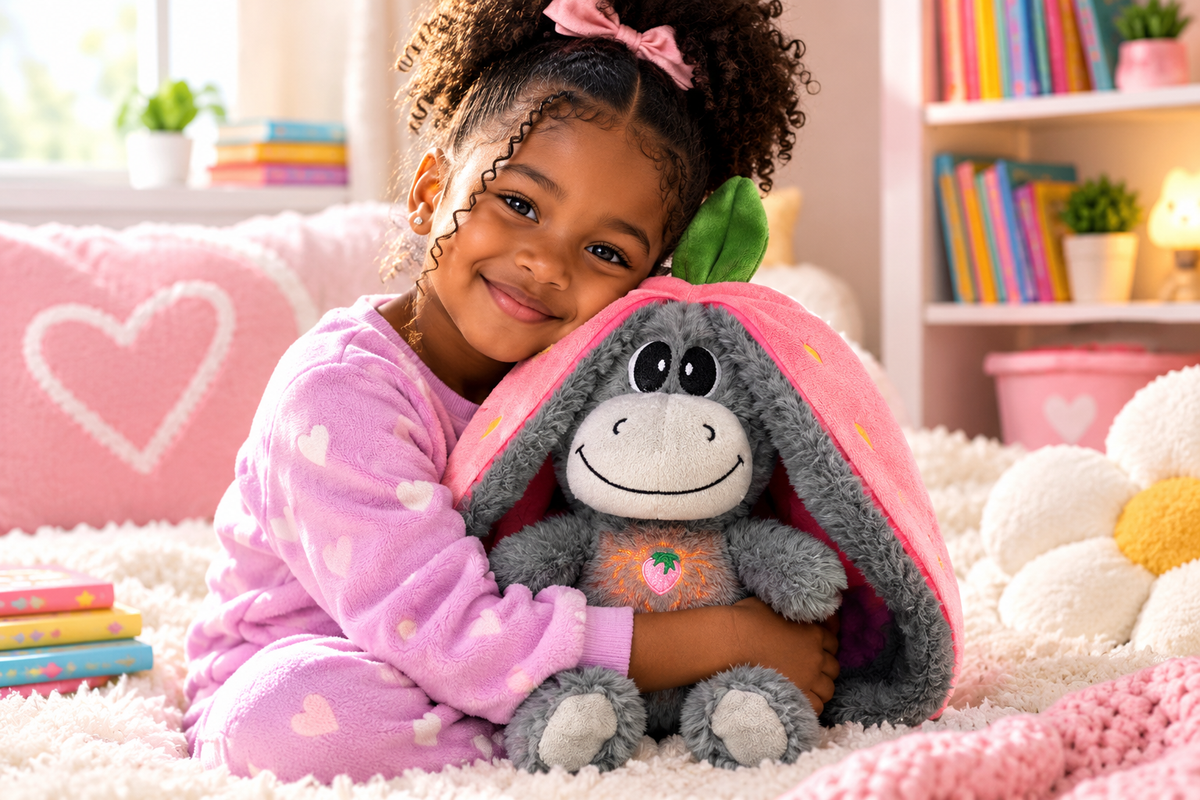Muñeco de peluche musical con respiración: juguete con luz y sonidos relajantes