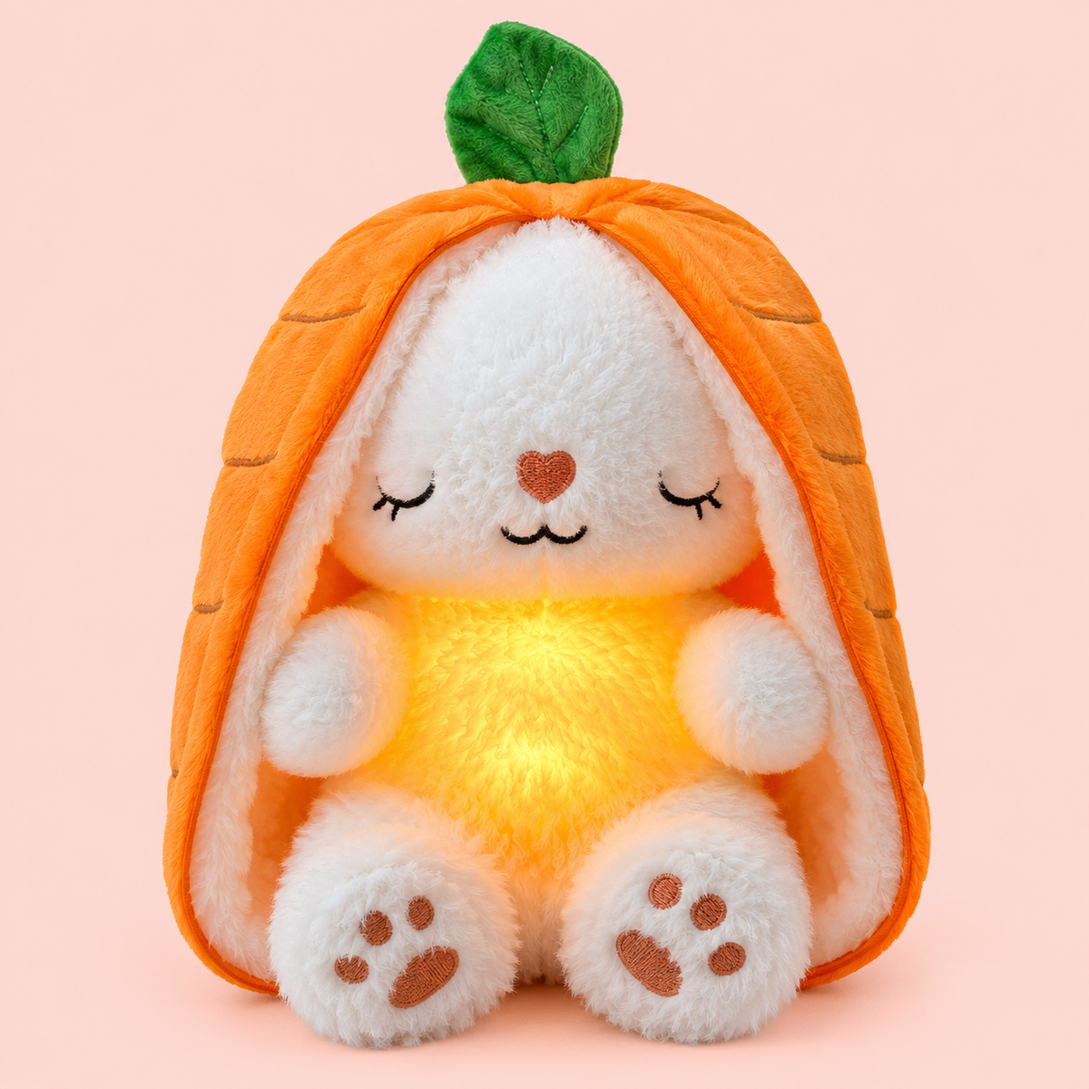Muñeco de peluche musical con respiración: juguete con luz y sonidos relajantes