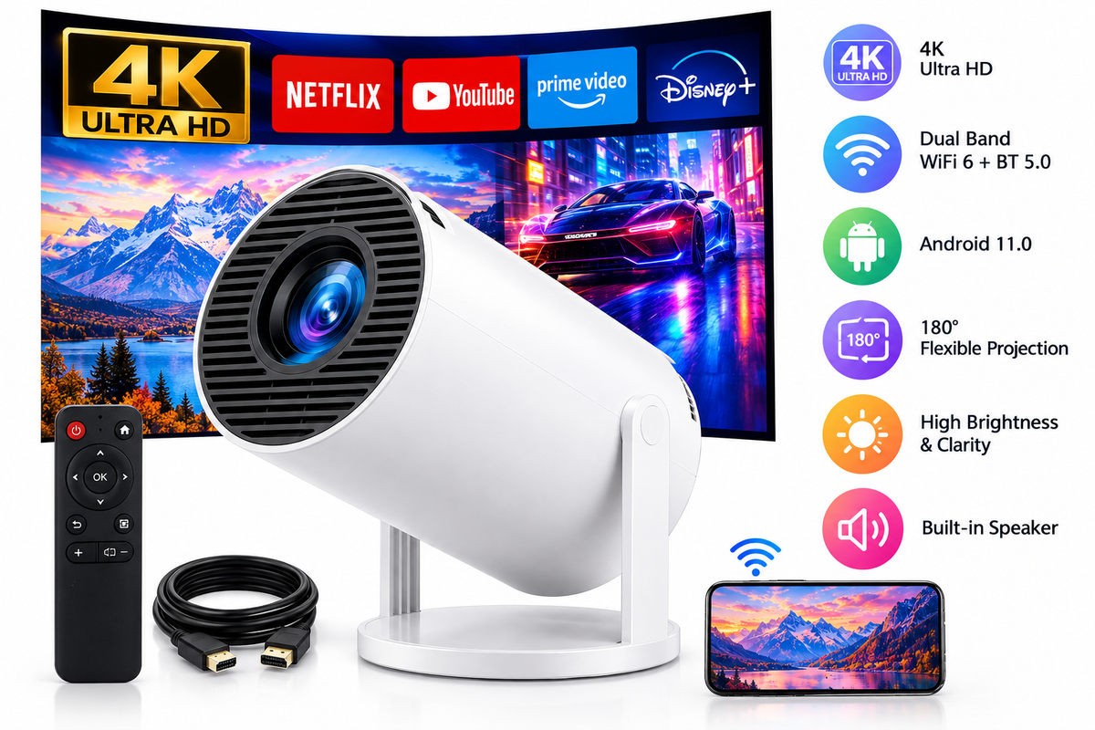 Projecteur portable Vision Pro HY300 — 4K Ultra HD