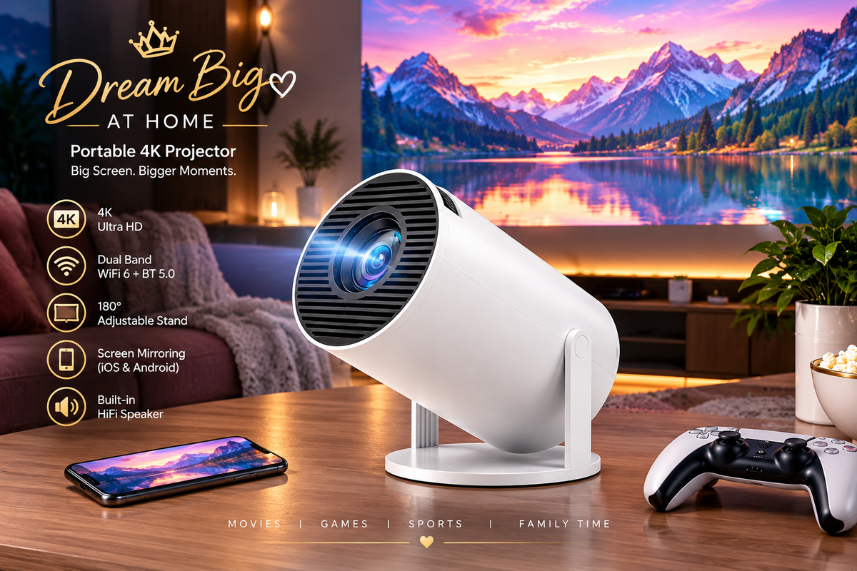 Projecteur portable Vision Pro HY300 — 4K Ultra HD