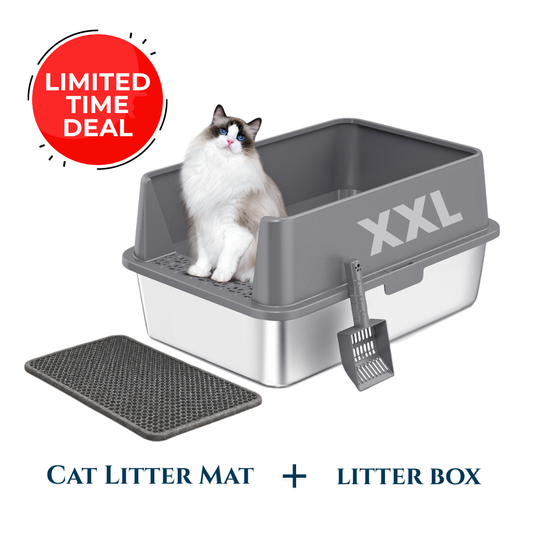 Caja de arena para gatos de acero inoxidable 304 XXL