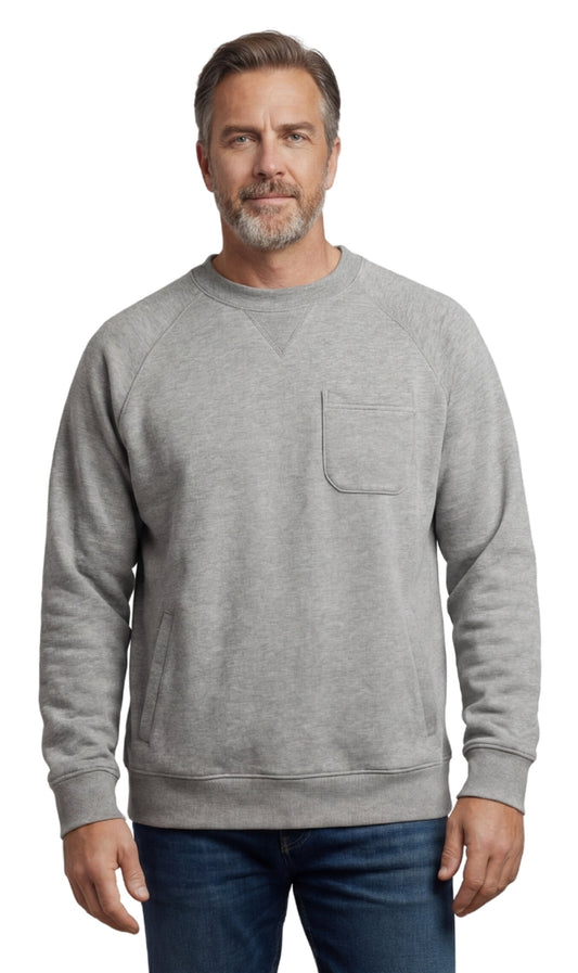 Sudadera polar de hombre con 3 bolsillos y costuras raglán