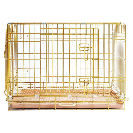 Jaula para perros de alambre color oro cobre de 24-42" GLD24/30/36/42