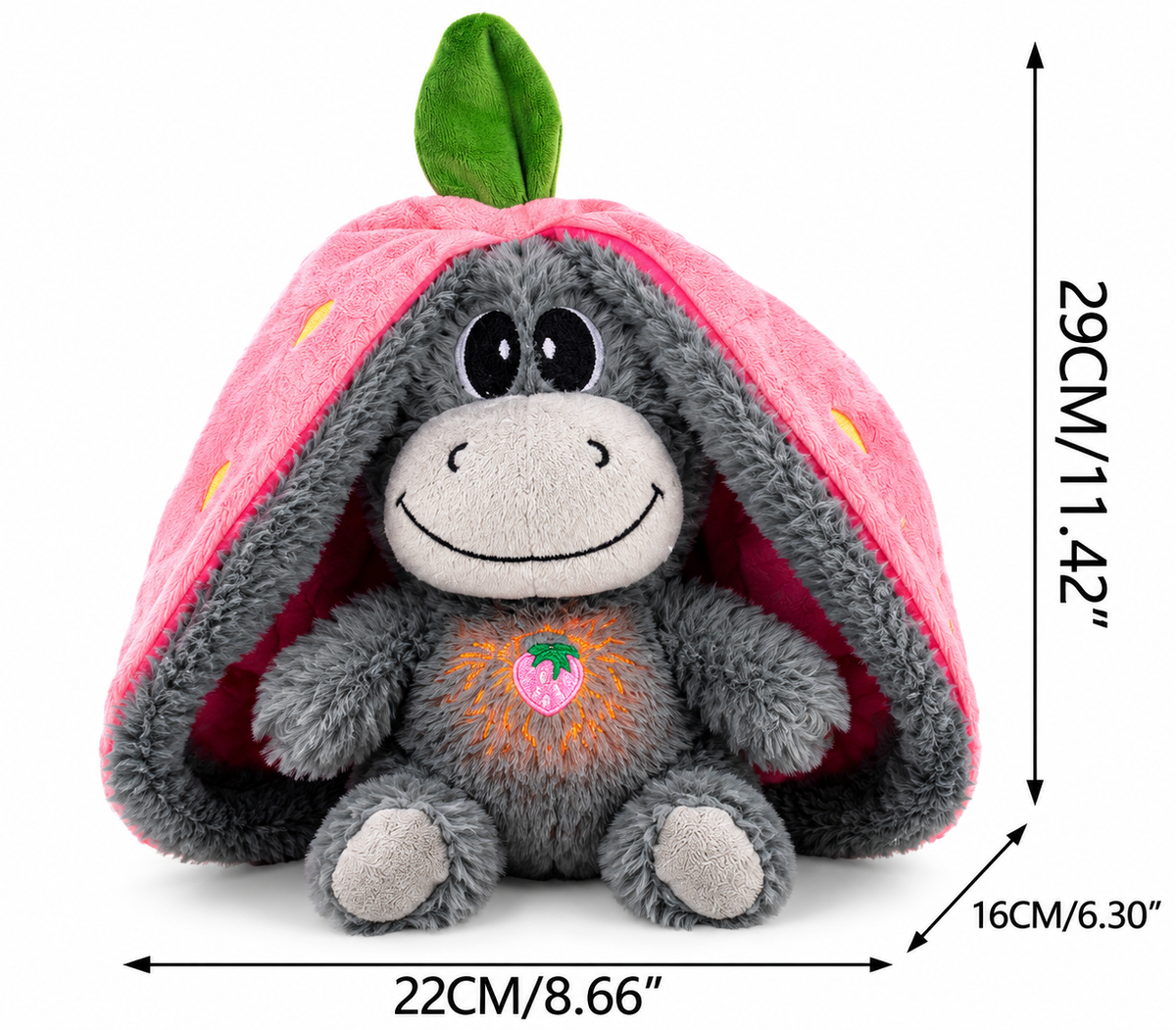 Muñeco de peluche musical con respiración: juguete con luz y sonidos relajantes