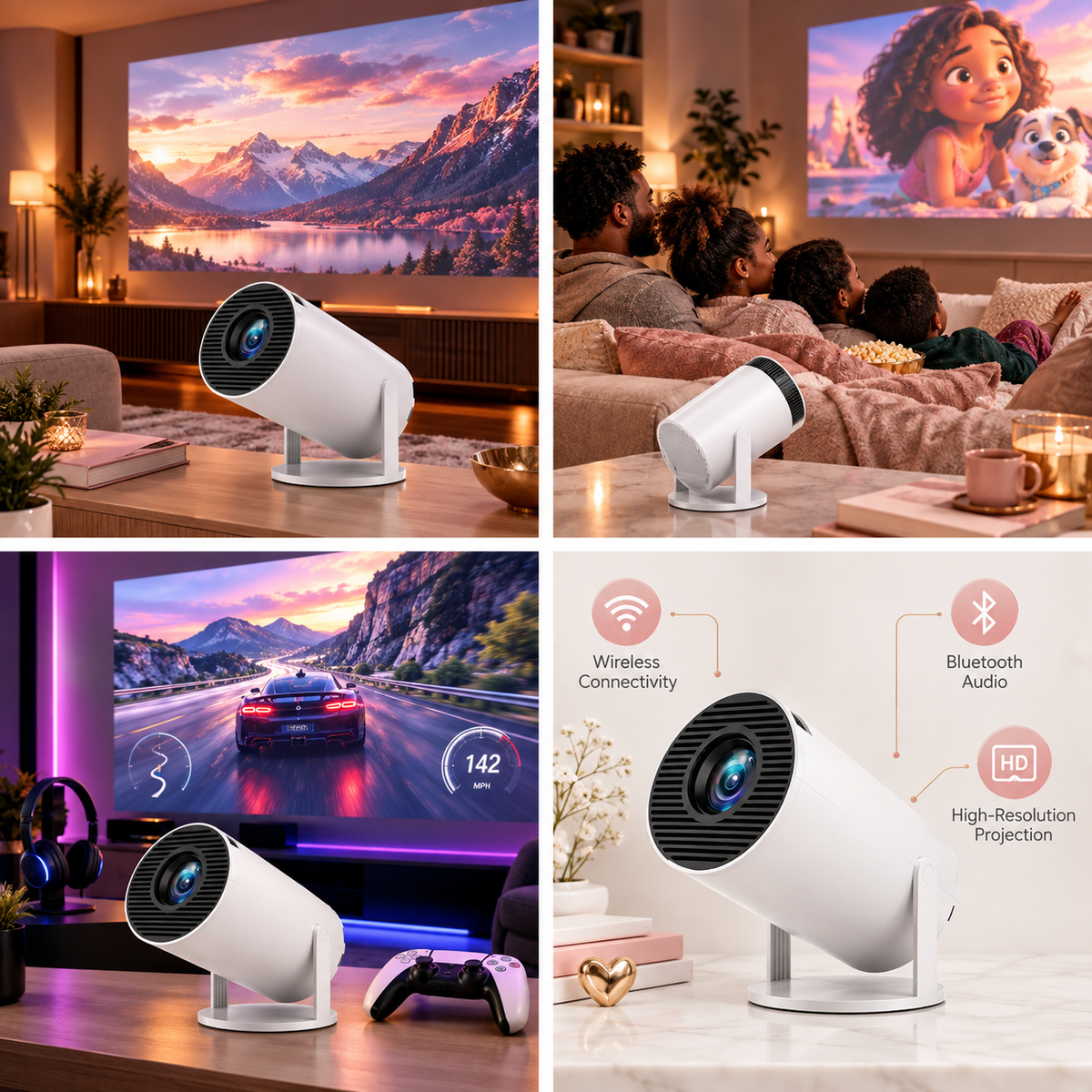 Projecteur portable Vision Pro HY300 — 4K Ultra HD
