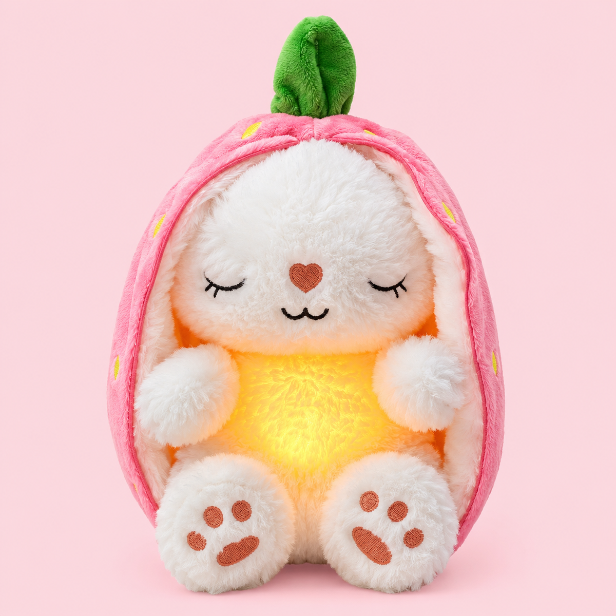 Muñeco de peluche musical con respiración: juguete con luz y sonidos relajantes