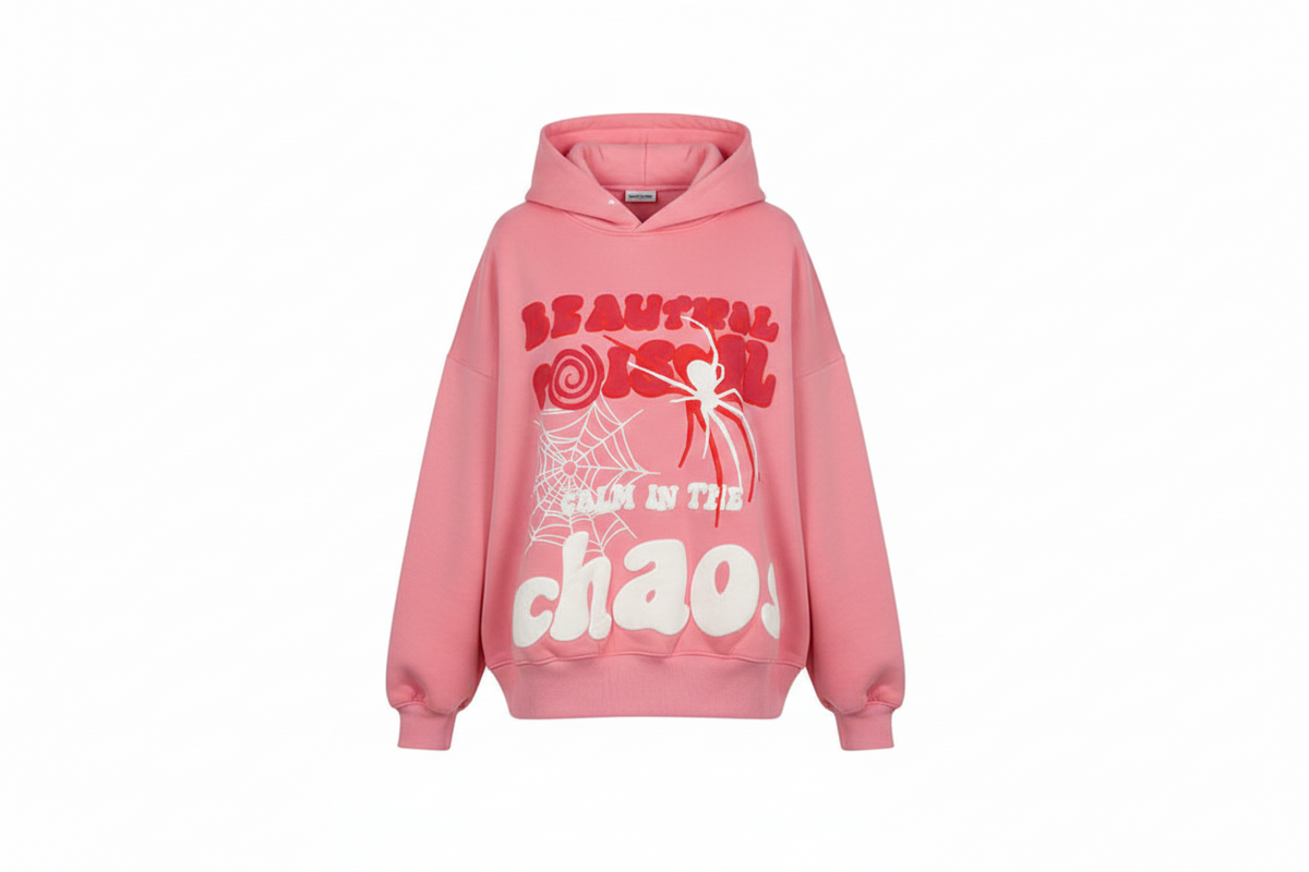 Spider Letter Prints Hoodies
