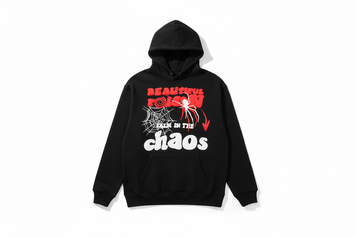 Spider Letter Prints Hoodies