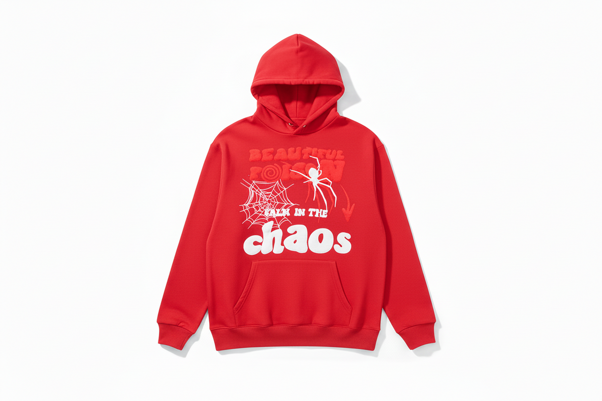 Spider Letter Prints Hoodies