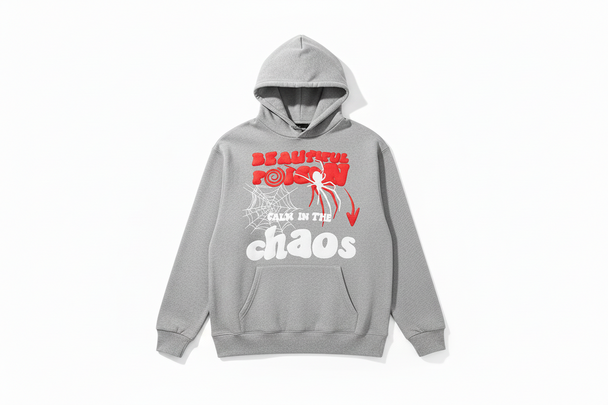 Spider Letter Prints Hoodies