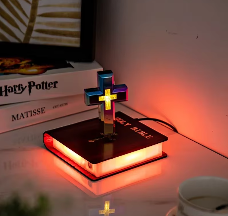 Magnetic Levitating Cross Lamp