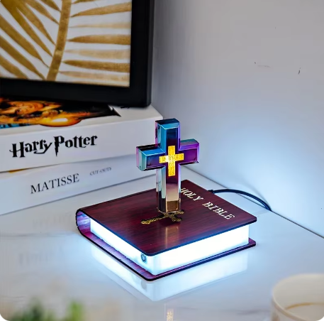 Magnetic Levitating Cross Lamp